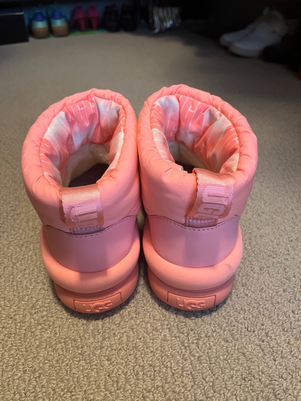 UGG Pink Puffer Booties - Slip-On Shoes - Picture 3 of 5